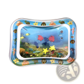 Baby inflatable water mat ocean theme activity pad with colorful cartoon sea creatures floating in water-filled center