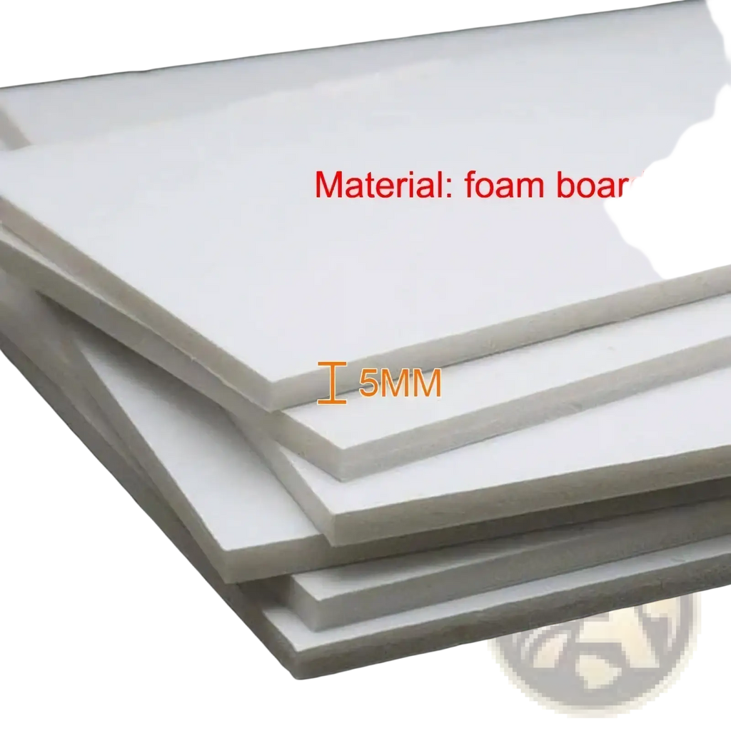 White 5mm thick foam board sheets stacked for baby letter boxes used in shower balloon decor