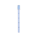 Light blue translucent plastic baby medicine dispenser dropper feeder with bear-shaped bulb top for accurate dosing