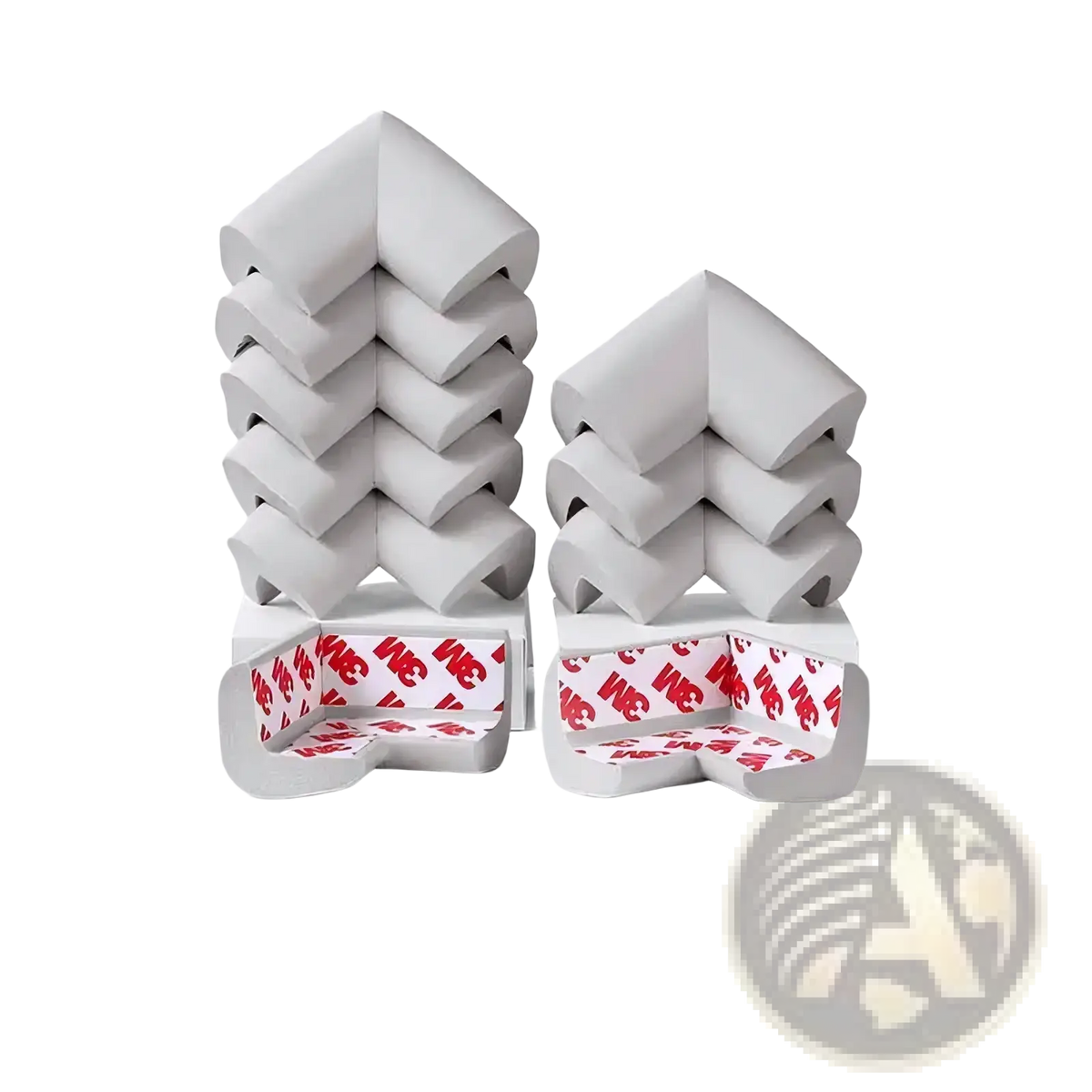 Gray l-shaped baby safety corner guards soft foam edge protectors with adhesive backing for furniture edges
