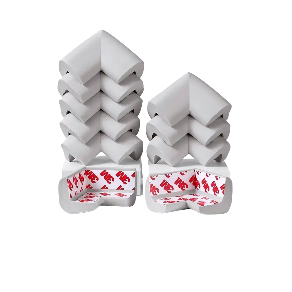 Gray l-shaped baby safety corner guards soft foam edge protectors with adhesive backing for furniture edges