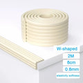 Beige w-shaped foam edge protector strip 2 meters long and 8 cm wide for baby safety cushioning