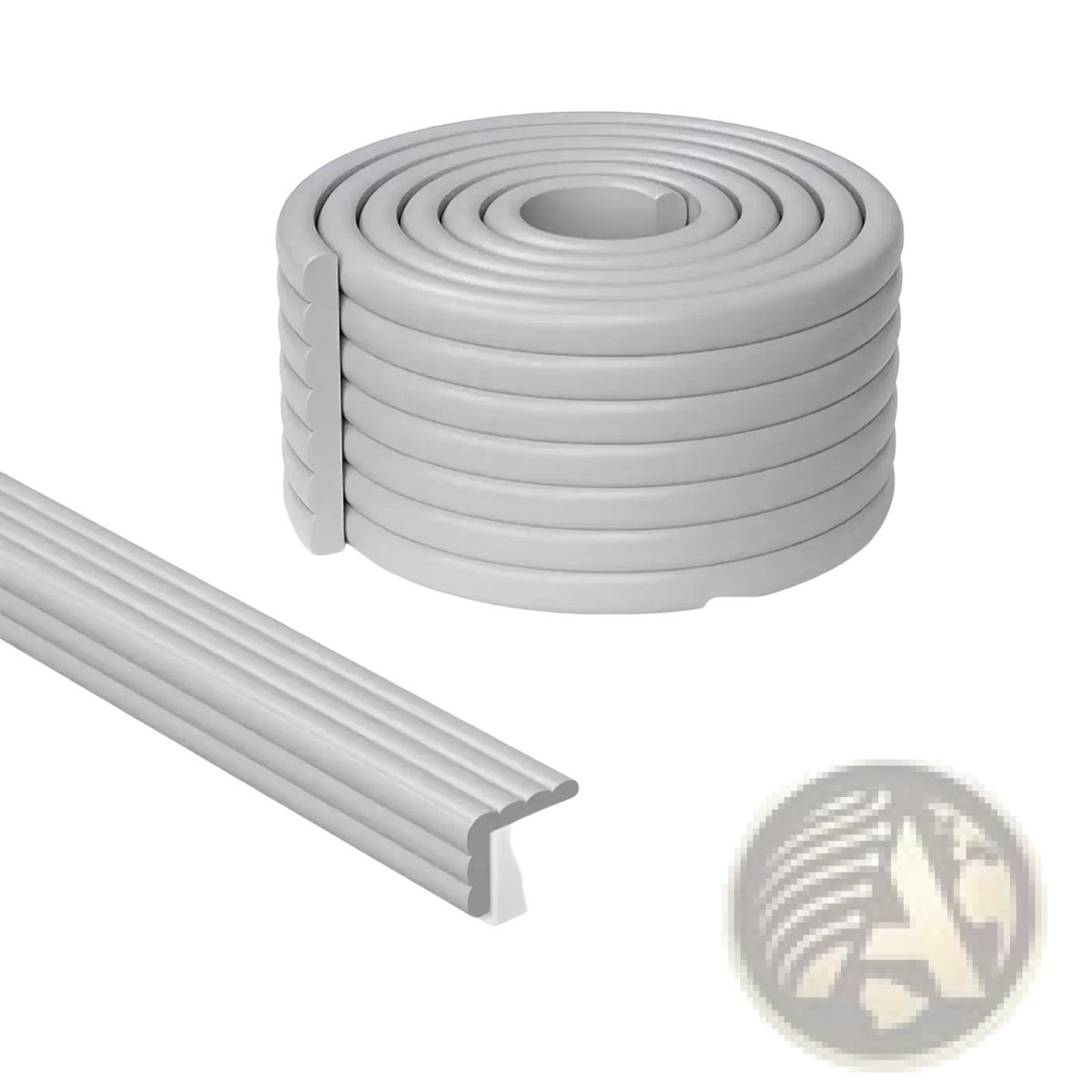 Baby safety edge protector strip 2m gray w-shaped foam strip 8cm wide for child protection on furniture edges