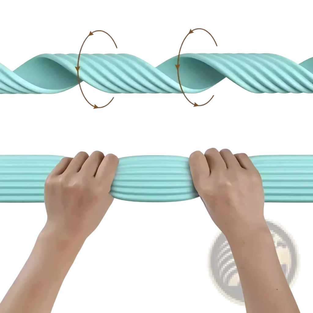 Baby safety edge protector strip 2m in light blue ribbed twisted design for cushioning sharp corners and edges