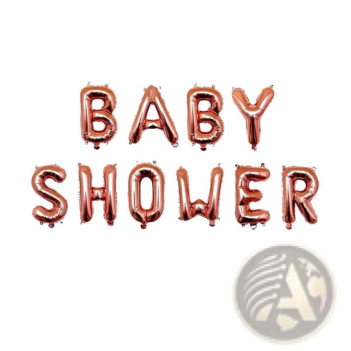 Rose gold foil balloons letter set spelling baby shower for party decoration and celebration purposes