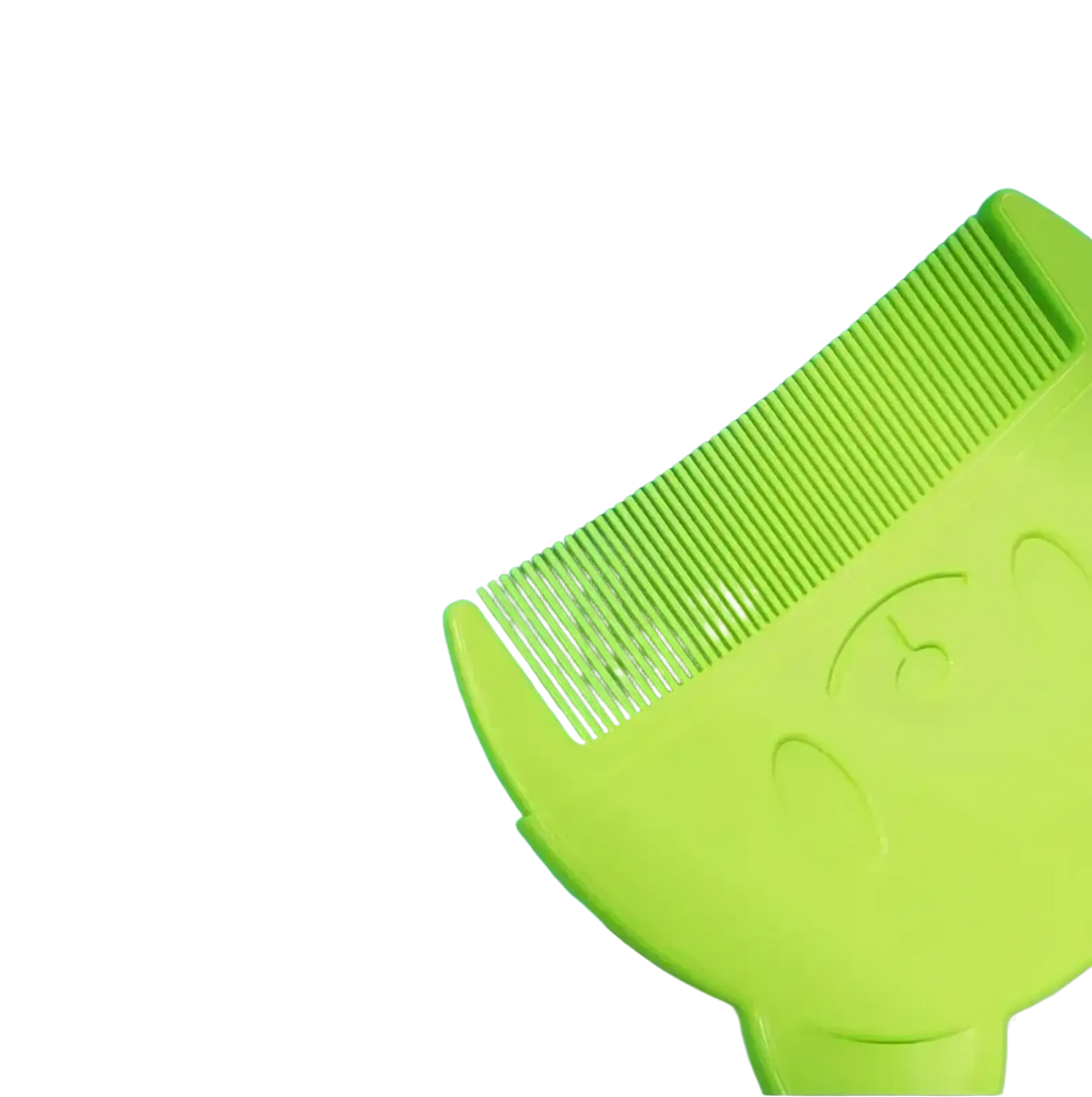 Bright lime green silicone baby hair brush and head lice comb with arc-shaped teeth for scalp massage and head fit