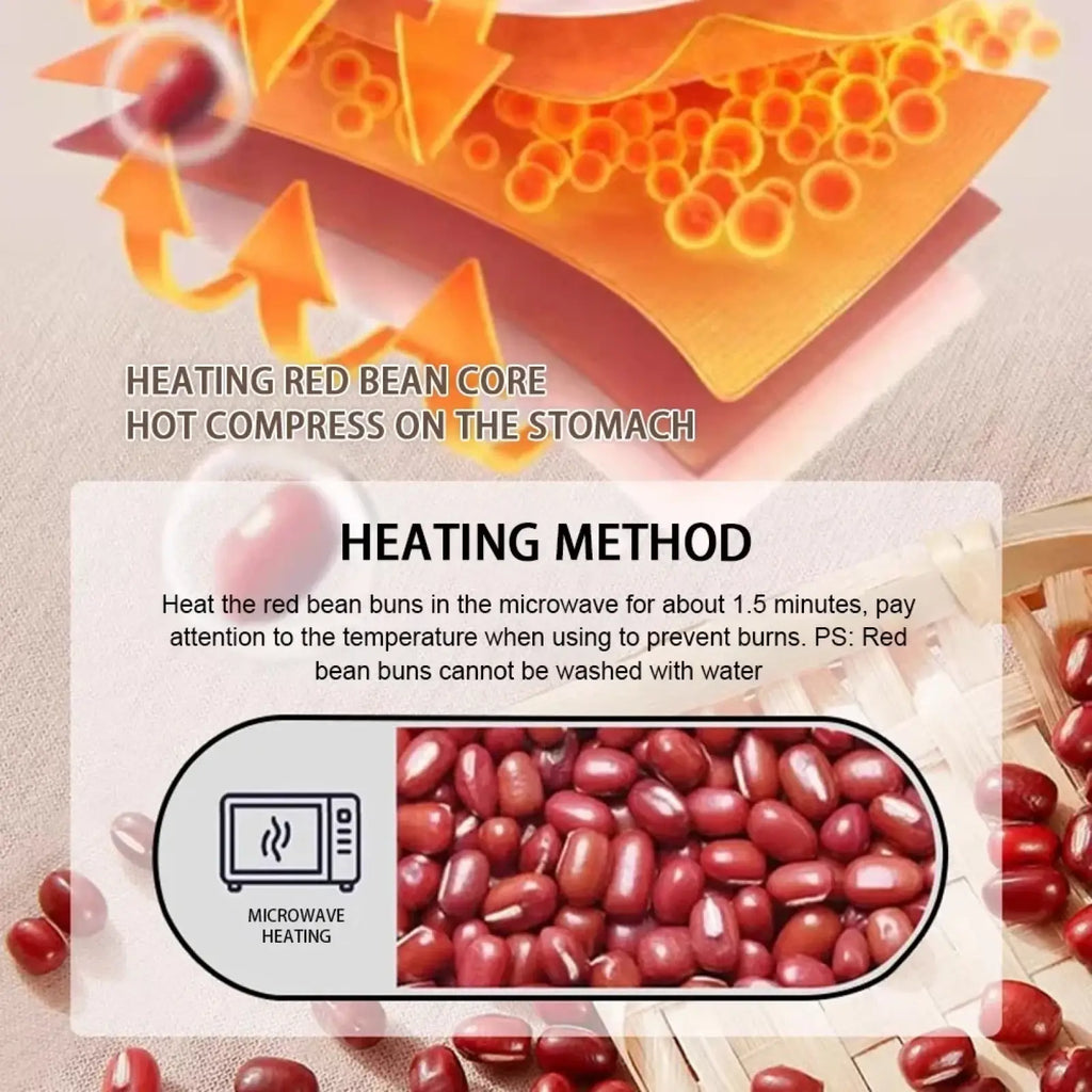 Red bean buns with a glossy plump appearance and deep reddish brown hue featured in baby sleep aid soothing palm pillow product