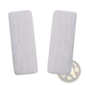 Two light gray ribbed fabric wristbands for baby stroller safety harness pad and crotch cushion protection