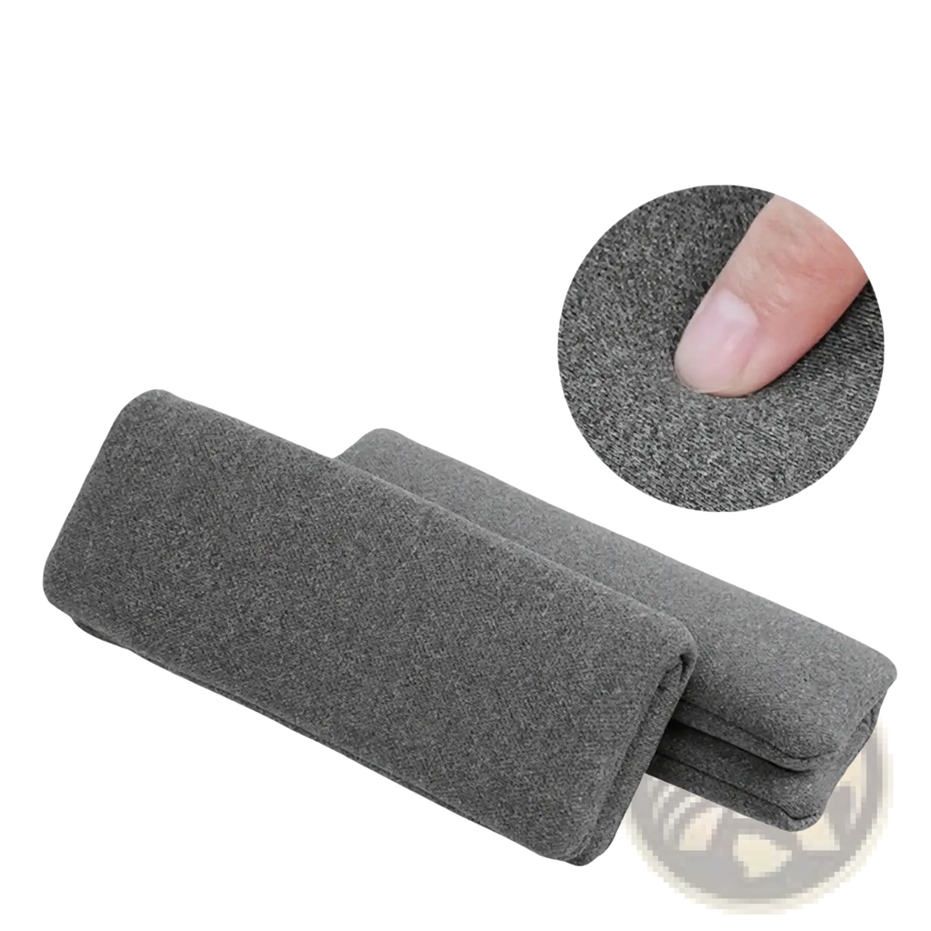 Gray textured foam baby stroller safety harness pad with soft plush material for gentle rebound and comfort