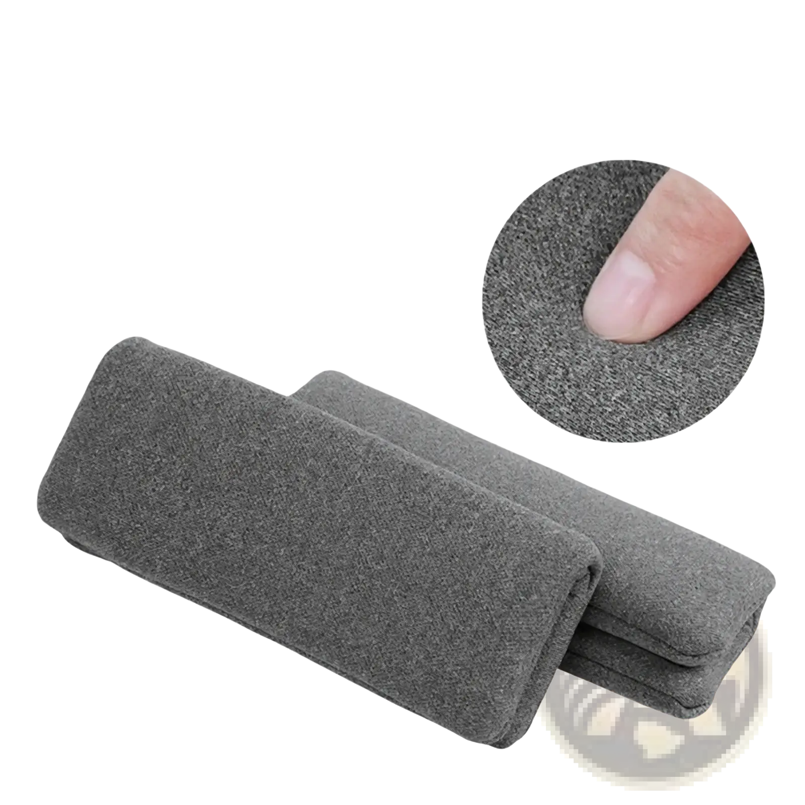 Gray textured foam baby stroller safety harness pad with soft plush material for gentle rebound and comfort