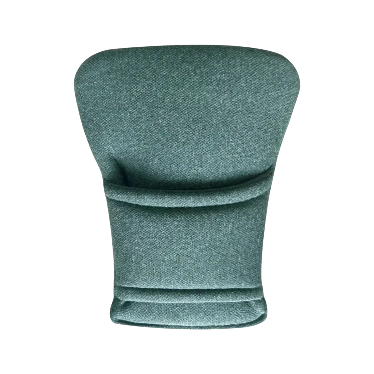 Teal textured fabric baby stroller safety harness pad and crotch cushion with contoured shape and stitched seam details