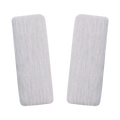 Two light gray ribbed fabric wristbands for baby stroller safety harness pad and crotch cushion protection