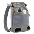 Gray dogluv backpack carrier for pet dog cat travel with mesh panels and adjustable straps for dog bag carrying
