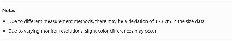 The image shows a plain white text box noting potential size and color variations for smocked wide leg pants women solid color high waist due to measurement methods and monitor resolutions.
