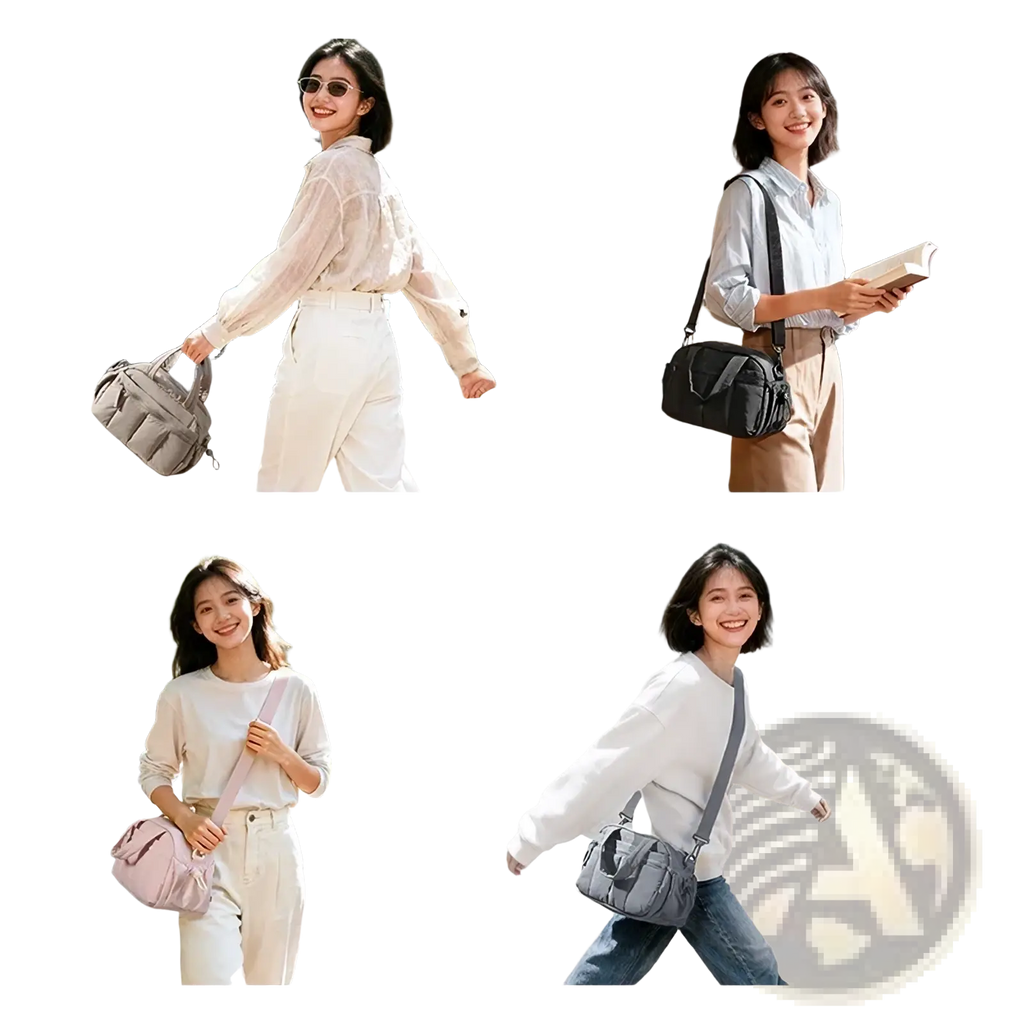Bagsmart large nylon crossbody shoulder bags in gray and black with adjustable straps and multiple compartments