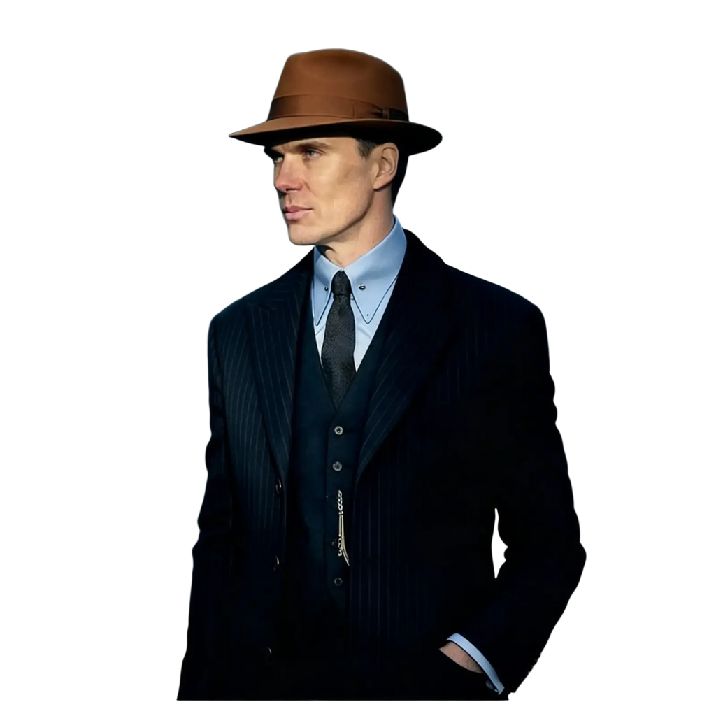 Brown fedora hat with dark brown band shown with bamboo fiber classic french cuff dress shirt for men