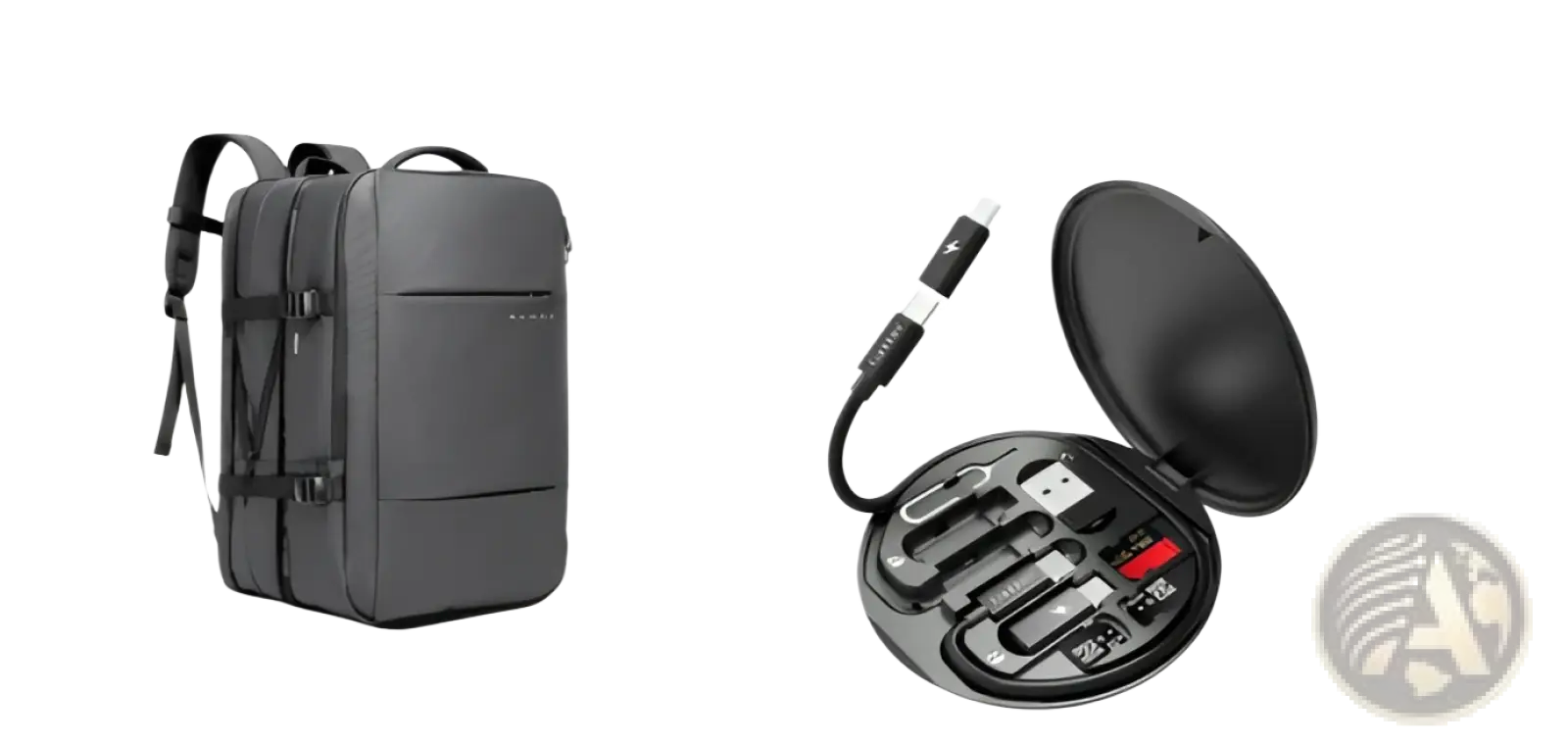 Black bange 16 inch waterproof laptop travel backpack with multiple compartments and adjustable straps view of back side