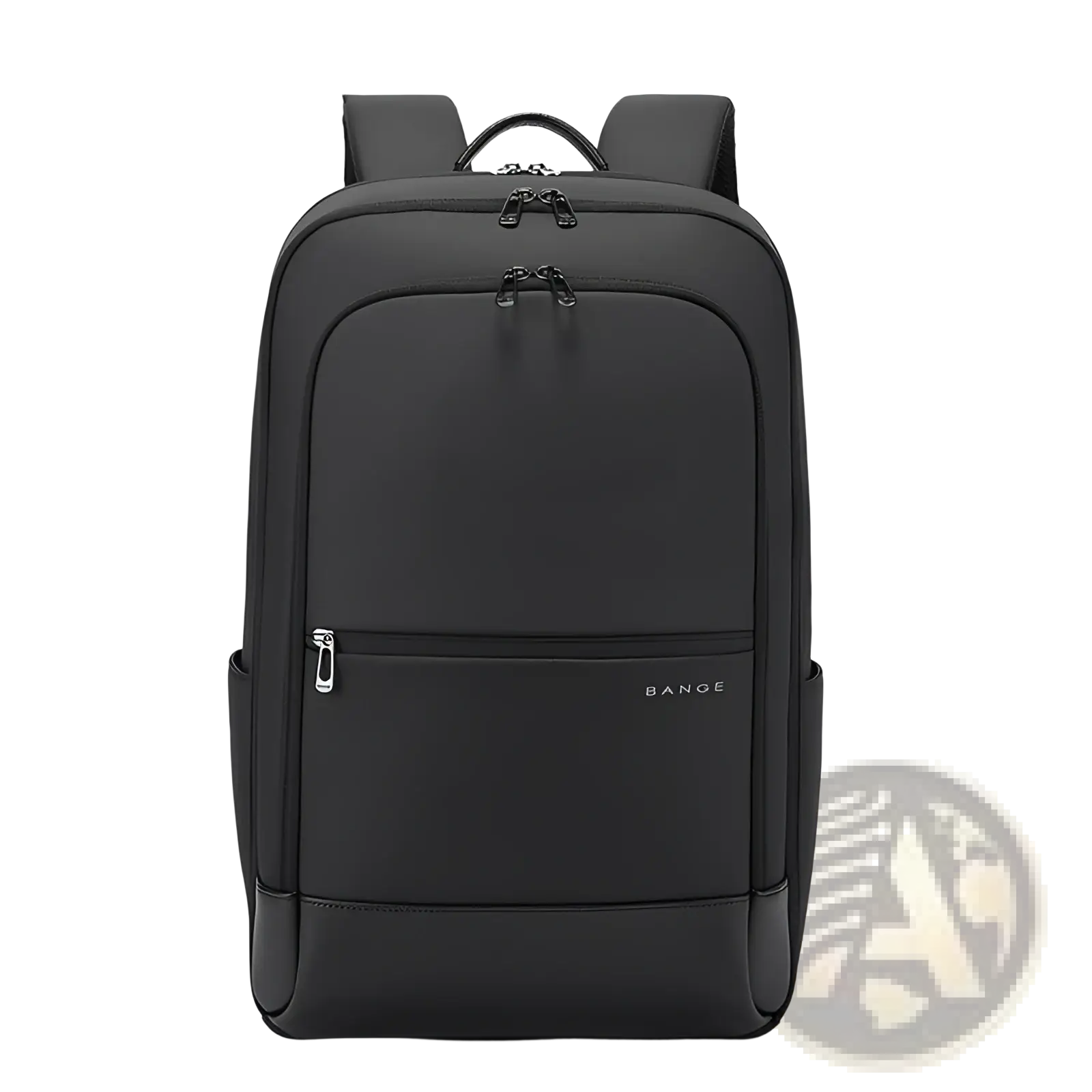 Black bange laptop backpack with sleek minimalist design and durable oxford fabric construction