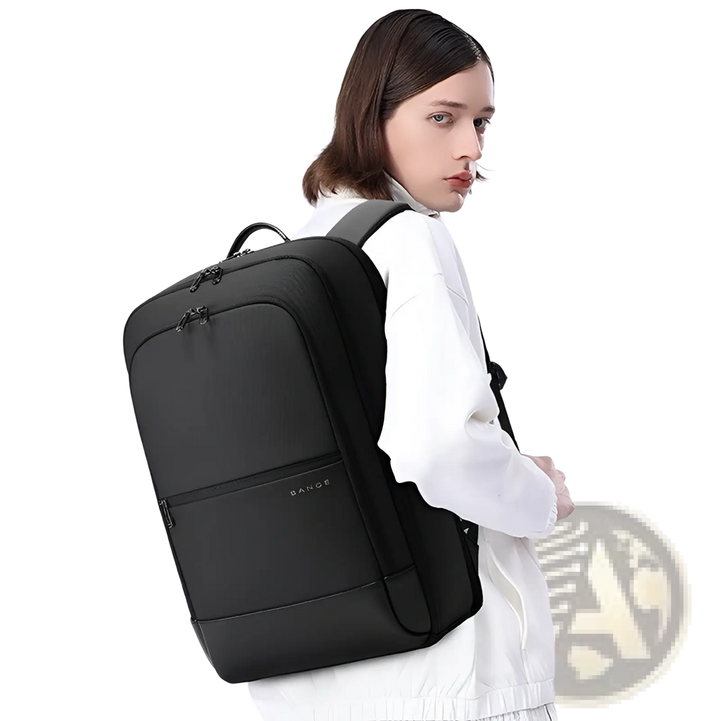 Black bange laptop backpack with minimalist design and durable oxford fabric for 20-35l capacity use