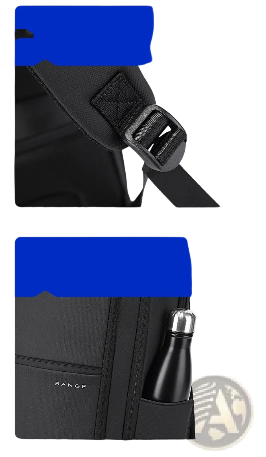 Black bange laptop backpack with sleek modern design made of durable oxford fabric 20-35l capacity