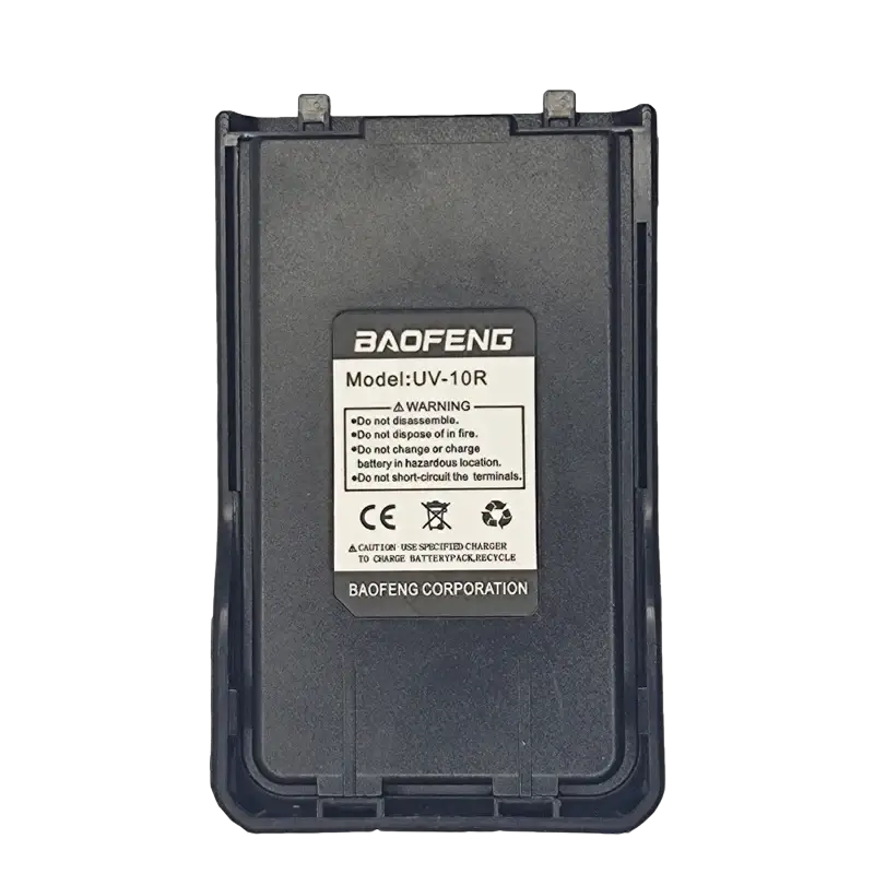 Black plastic uv-10r battery pack with matte finish and molded edges for uv-10r walkie talkie 4800mah usb rechargeable