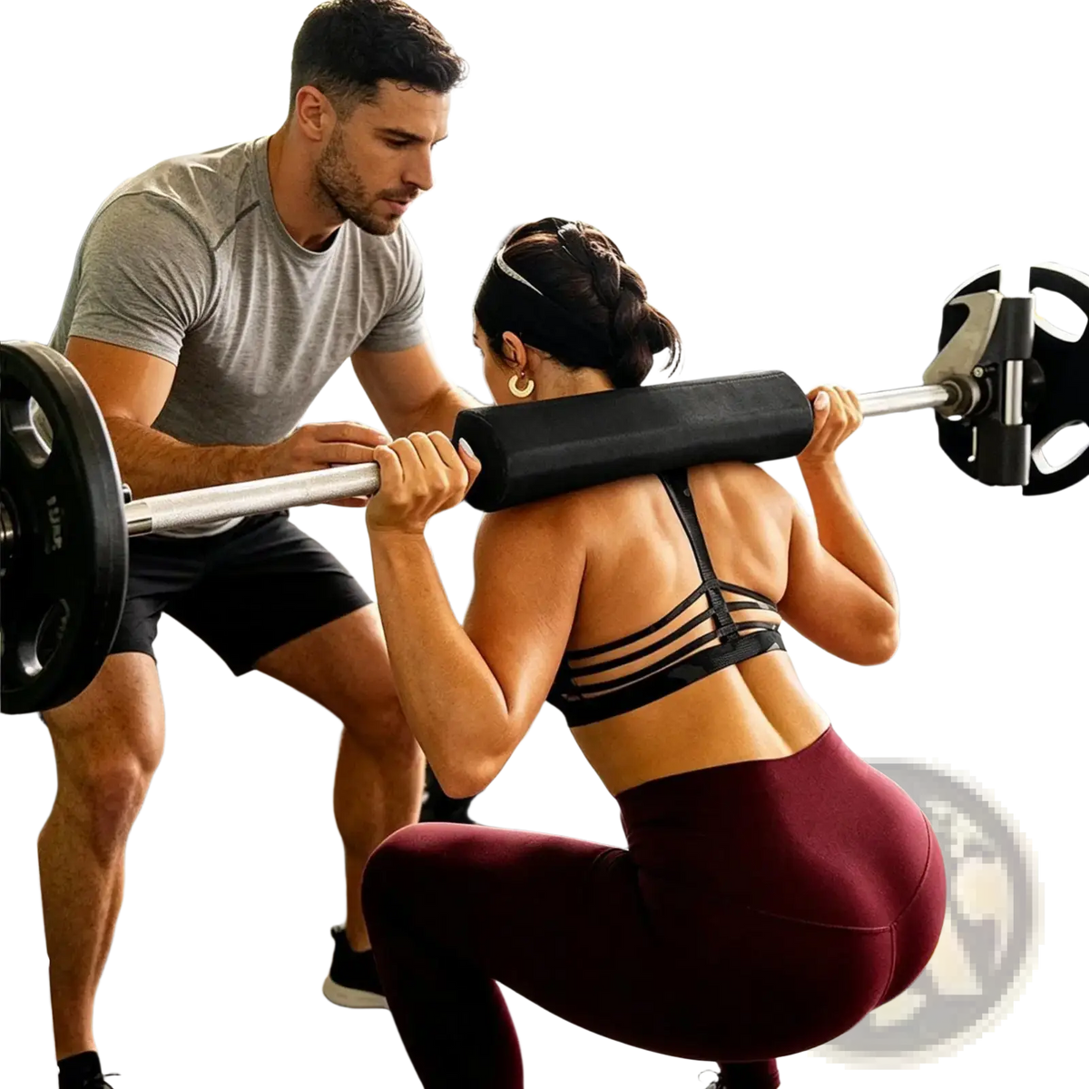 Black padded barbell squat pad neck and shoulder protector sleeve made of foam for gym weightlifting comfort