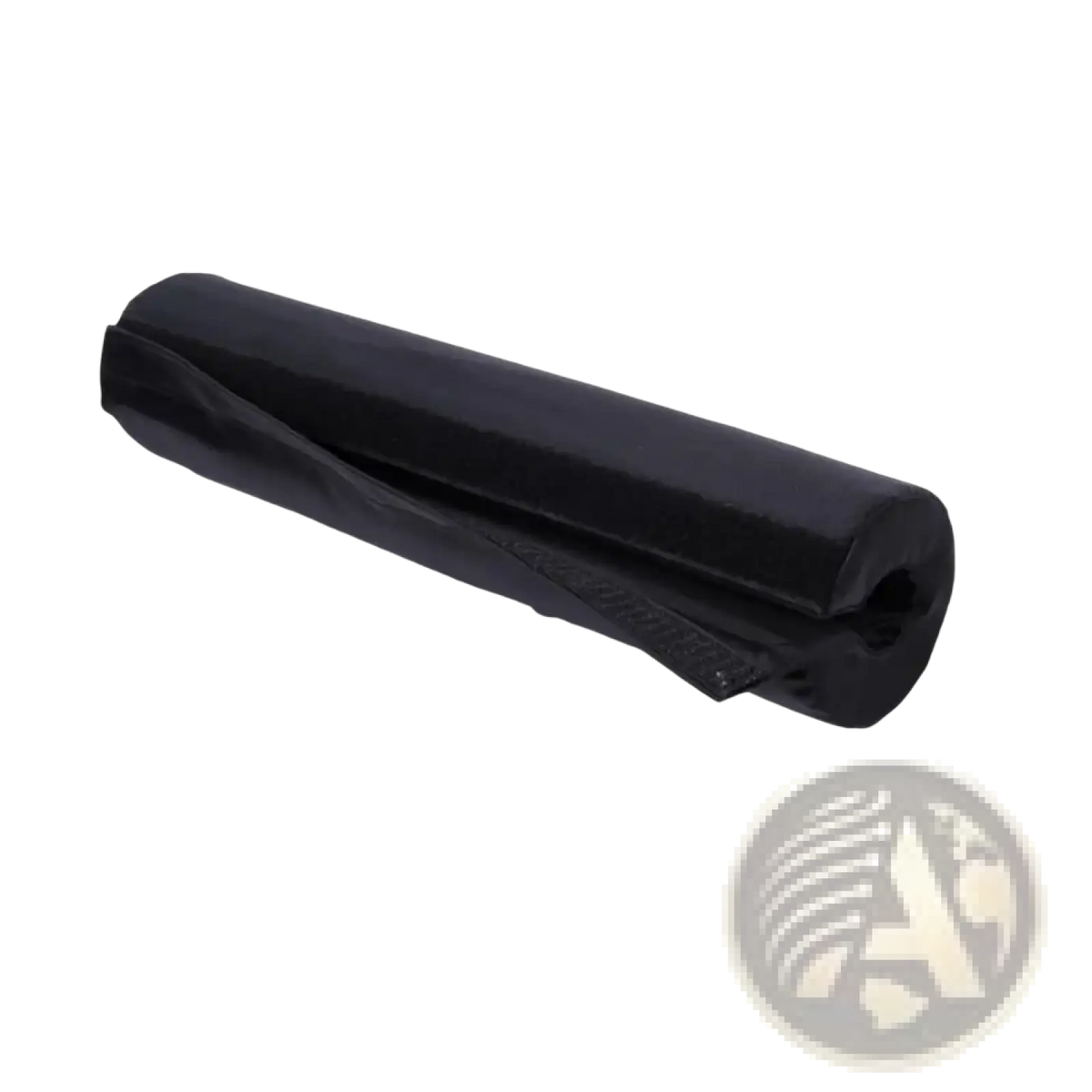 Black rubber barbell squat pad neck and shoulder protector with smooth glossy finish and reinforced edges