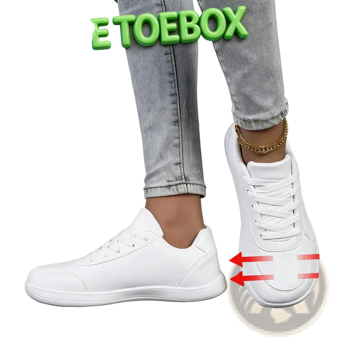 White barefoot leather walking shoes for women with a wide toebox design and sleek leather-like upper