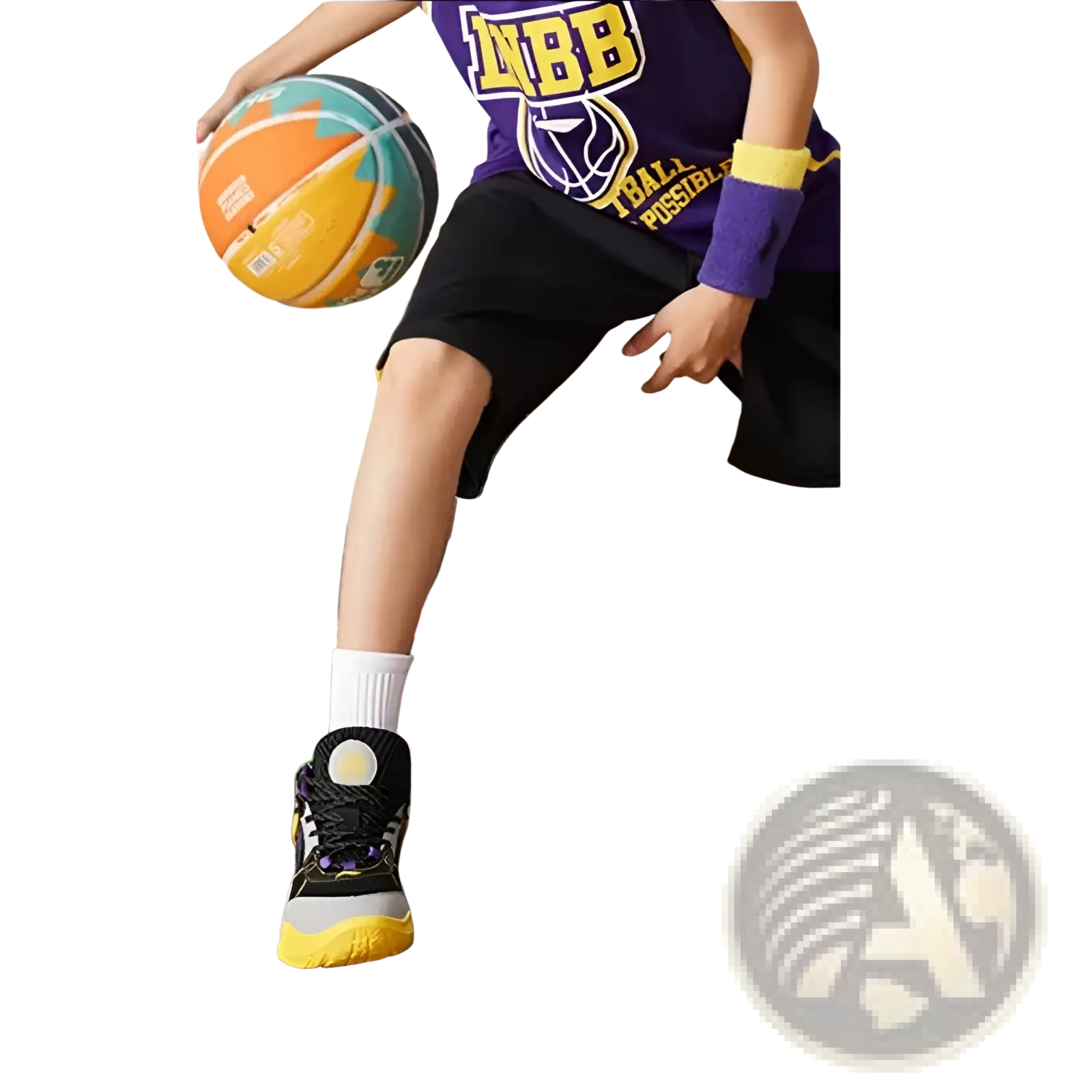 Black basketball training mat non slip footwork drill pad with colorful court markings and numbered zones for skill drills