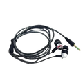 Black and silver bass stereo ear wired earphones with braided cable for enhanced durability and sound quality