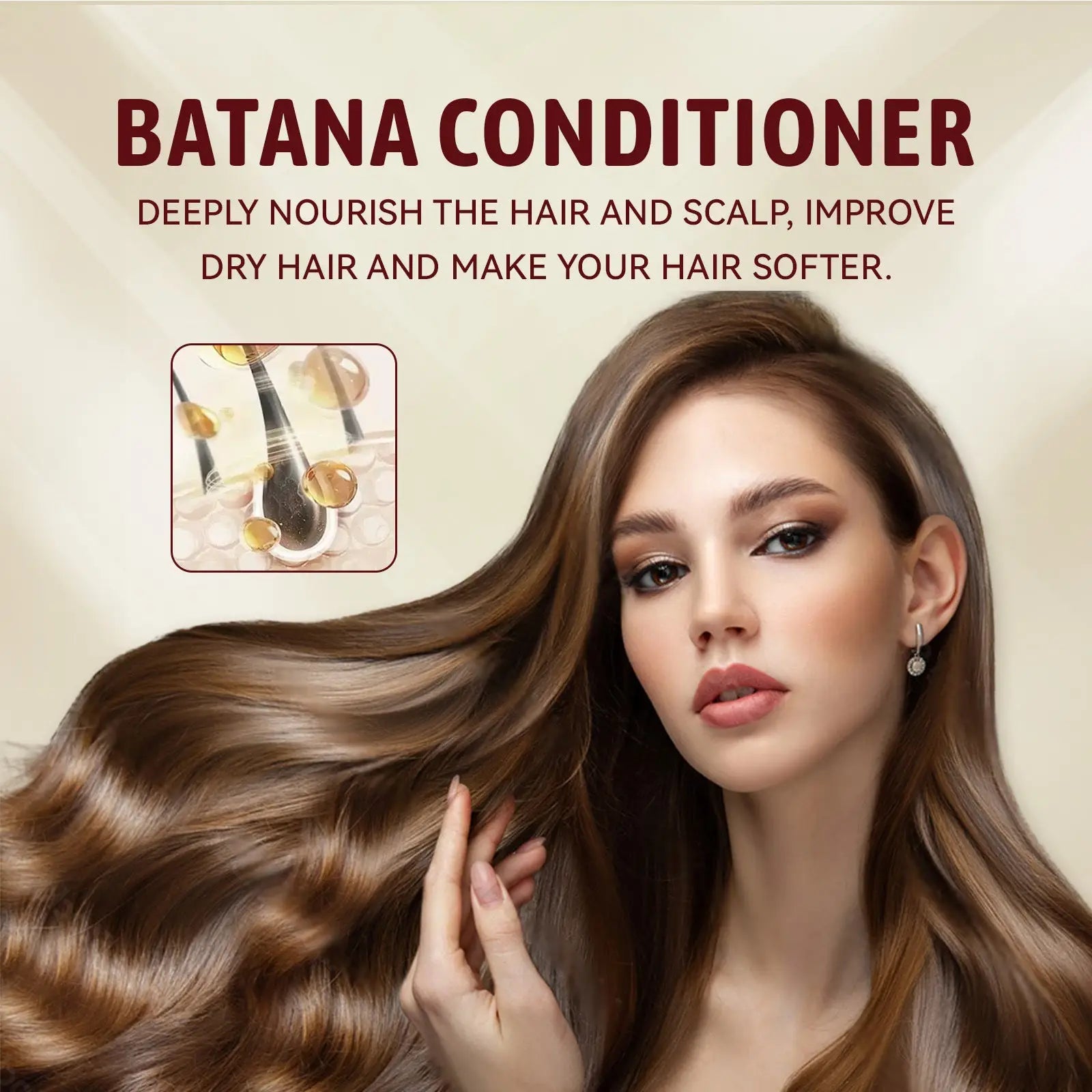 Batana hair conditioner keratin softening 120g bottle in sleek dark glass design with gold accents
