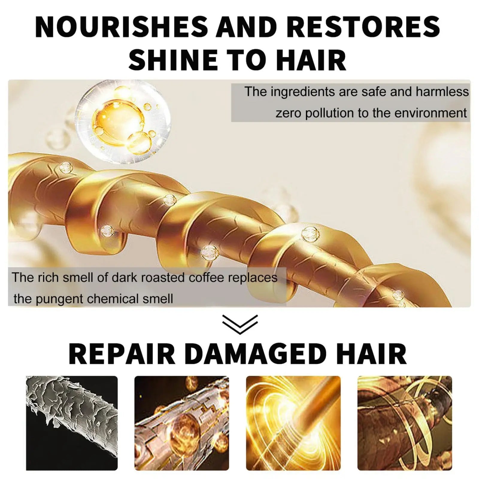 Golden spiral hair treatment device with sleek metallic finish and spherical accents for Batana Oil Hair Mask 120g natural Honduras formula