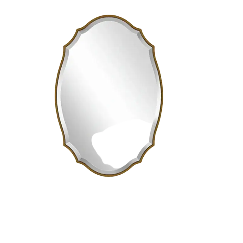 An elegant gold ornate oval bathroom mirror style with a 76cm by 51cm frame for wall decor