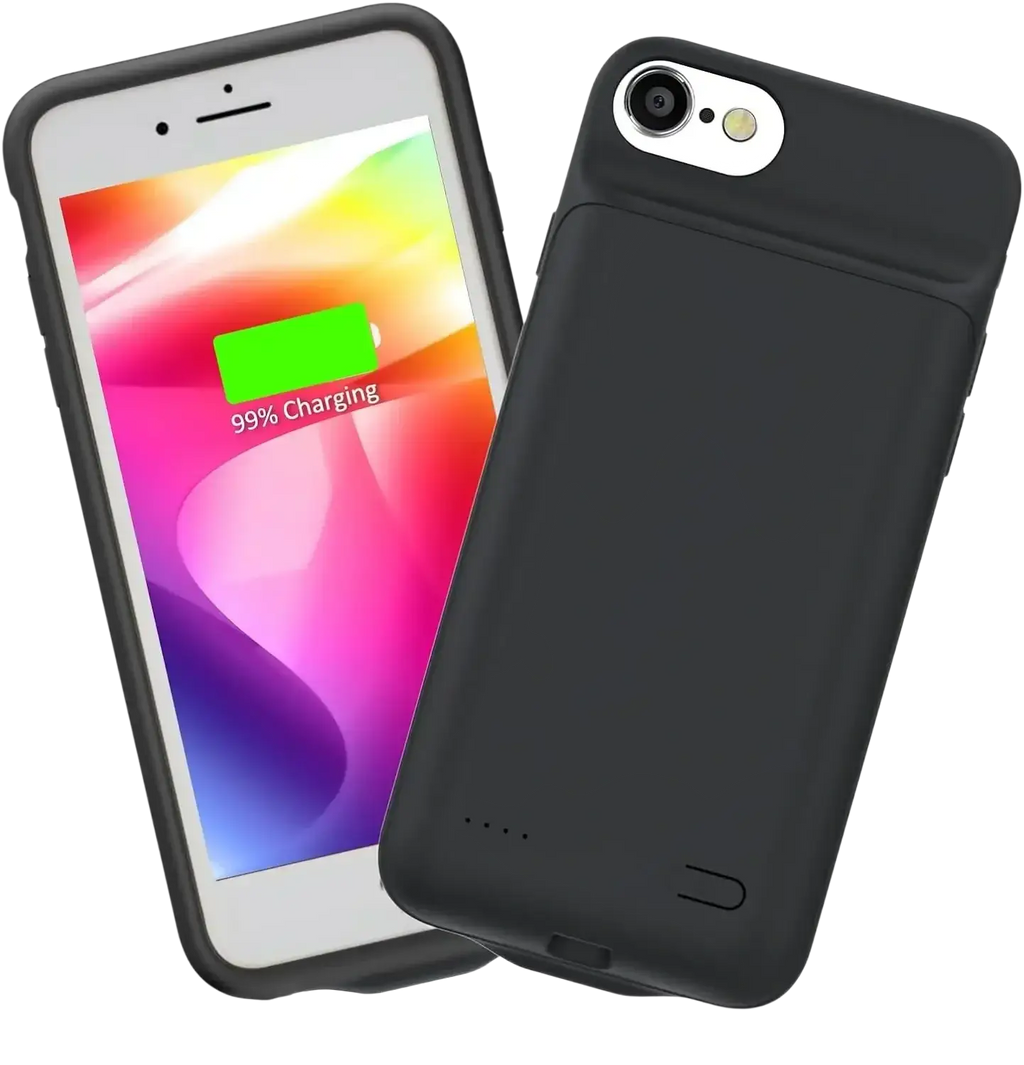 Black battery case for iphone se 2020 8 7 6 6s with sleek minimalist design and integrated charger case port