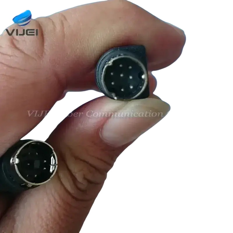 Black 9-pin d-sub battery charger cable with metallic contacts and rubberized housing for fujikura fusion splicer