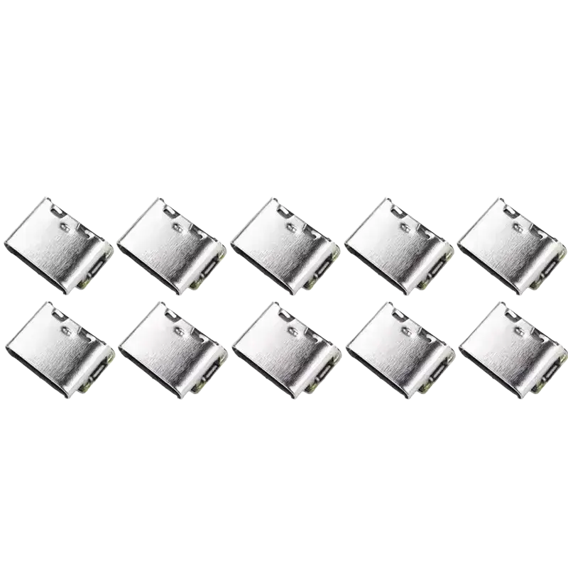 Silver metallic usb type-c connector clips on battery charging board for 18650 li-ion battery charging use
