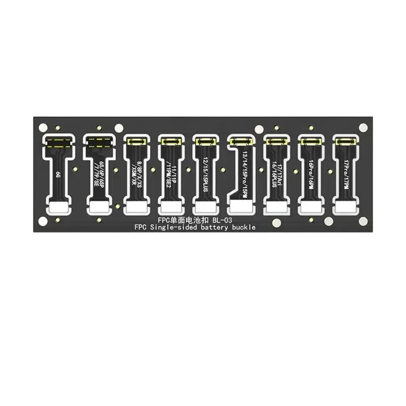 Black rectangular fpc single-sided battery connector with ten gold-plated connectors for iphone 6 to 17 pro max tracking number use