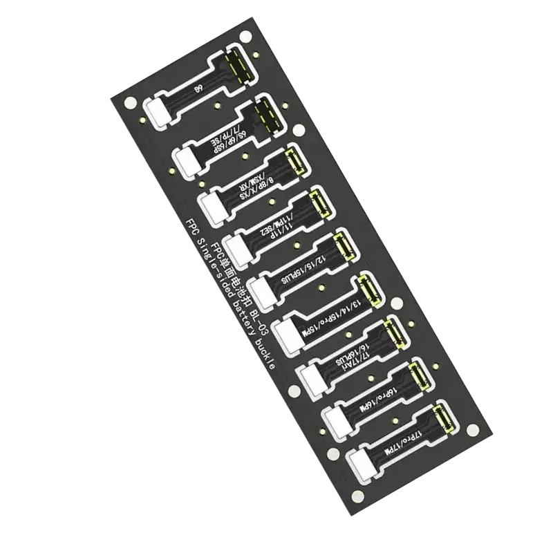 Black rectangular circuit board battery connector with eight silver battery holders for iphone 6 to 17 pro max tracking number use