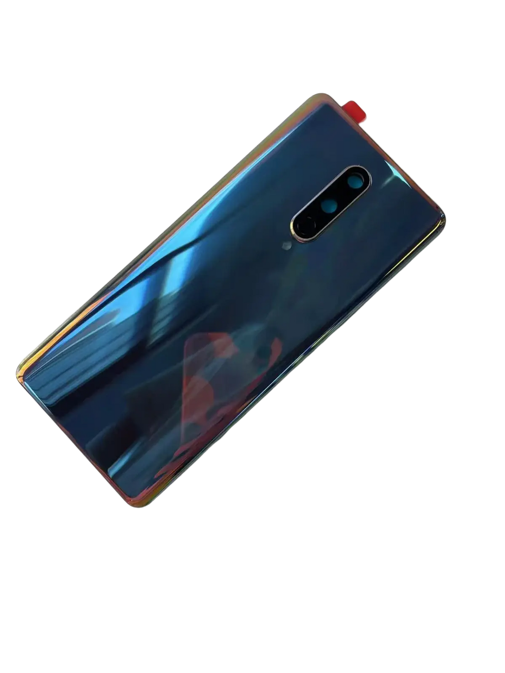 A sleek iridescent blue and gold gradient battery cover hard gorilla glass back panel for sony xperia 1 smartphone