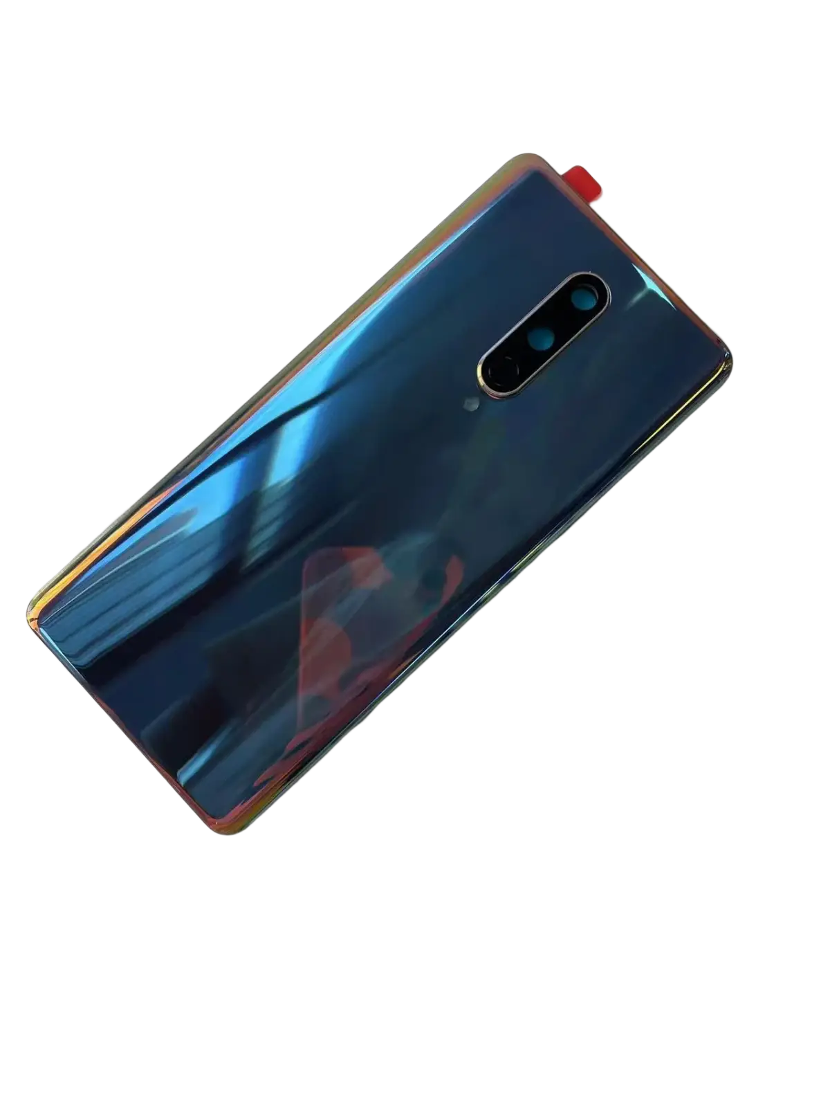 A sleek iridescent blue and gold gradient battery cover hard gorilla glass back panel for sony xperia 1 smartphone