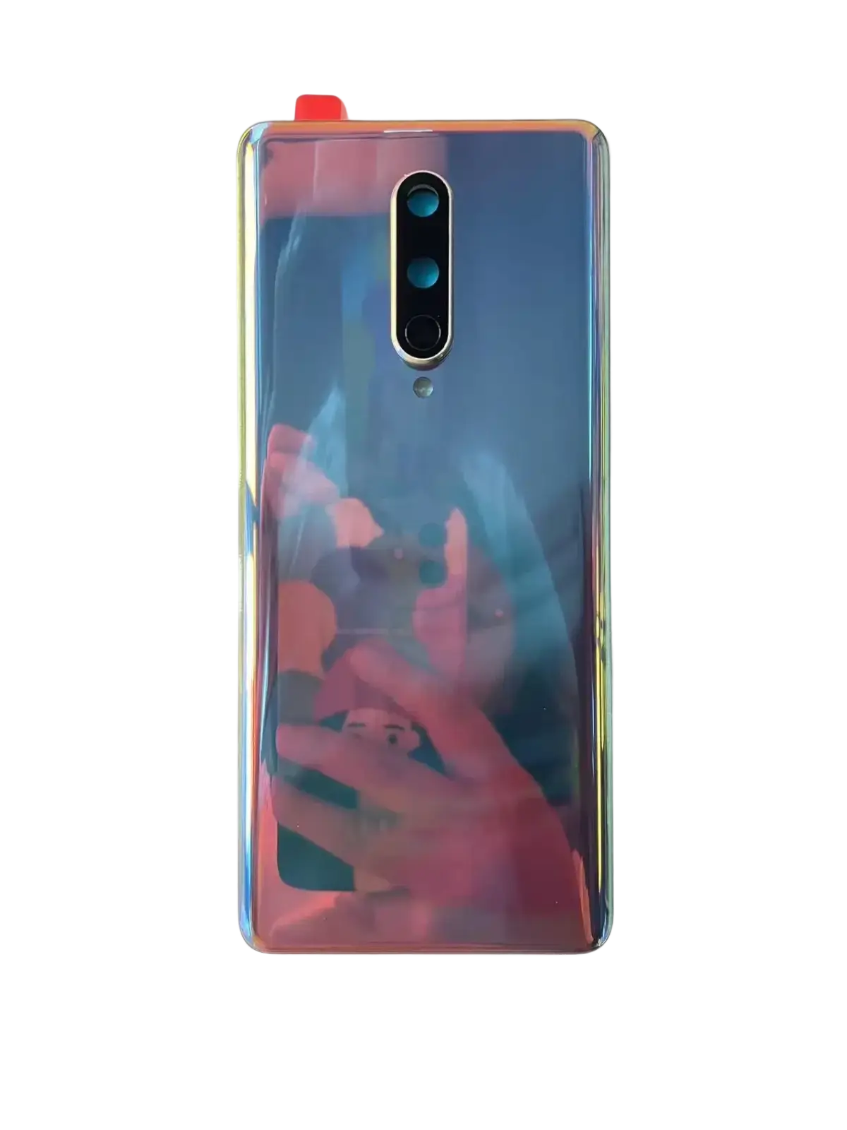 Translucent iridescent hard gorilla glass battery cover hard for oneplus 8 back side with vertical triple-camera module