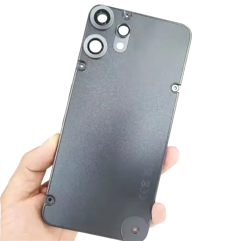 Black matte battery cover with adhesive backing for cmf phone 2 pro showing triple-camera module on back side