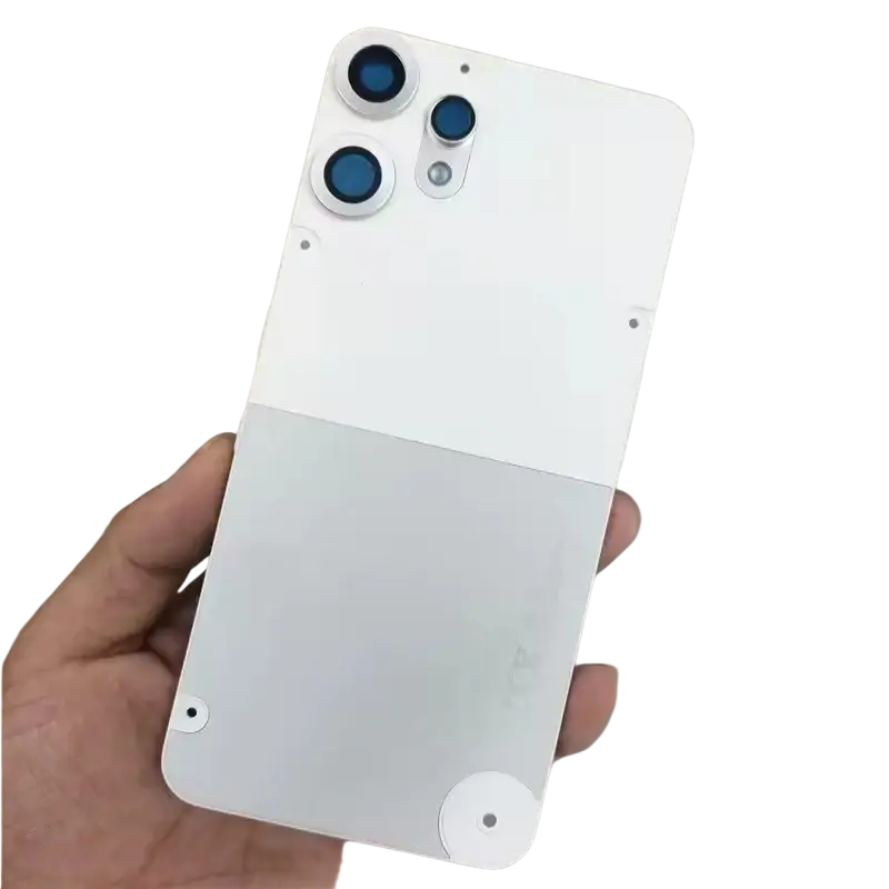 White iphone 15 pro max battery cover with triple-camera system and matte finish for nothing cmf phone 2 pro housing back side
