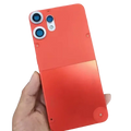 Vibrant orange battery cover with adhesive backing for the back of nothing cmf phone 2 pro featuring three camera cutouts