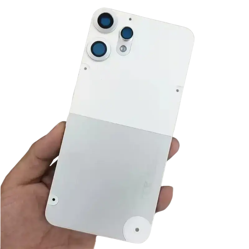 White iphone 14 pro max back panel with triple-camera matte finish battery cover for nothing cmf phone 2 pro with adhesive backing