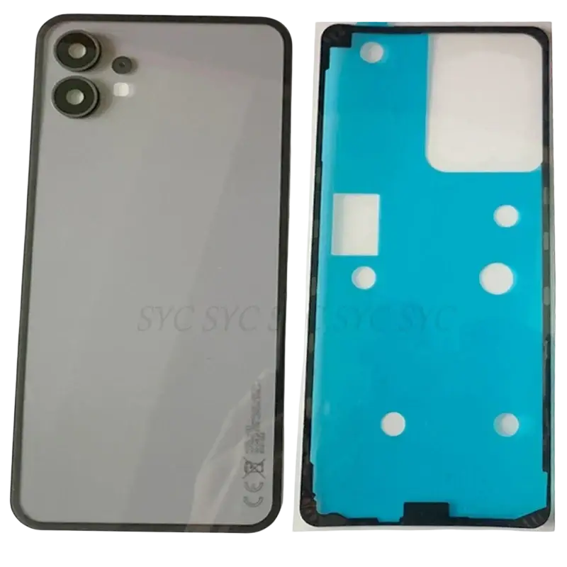 Back side of a black battery cover repair for nothing phone 1 with dual-camera cutout and matte finish door housing case