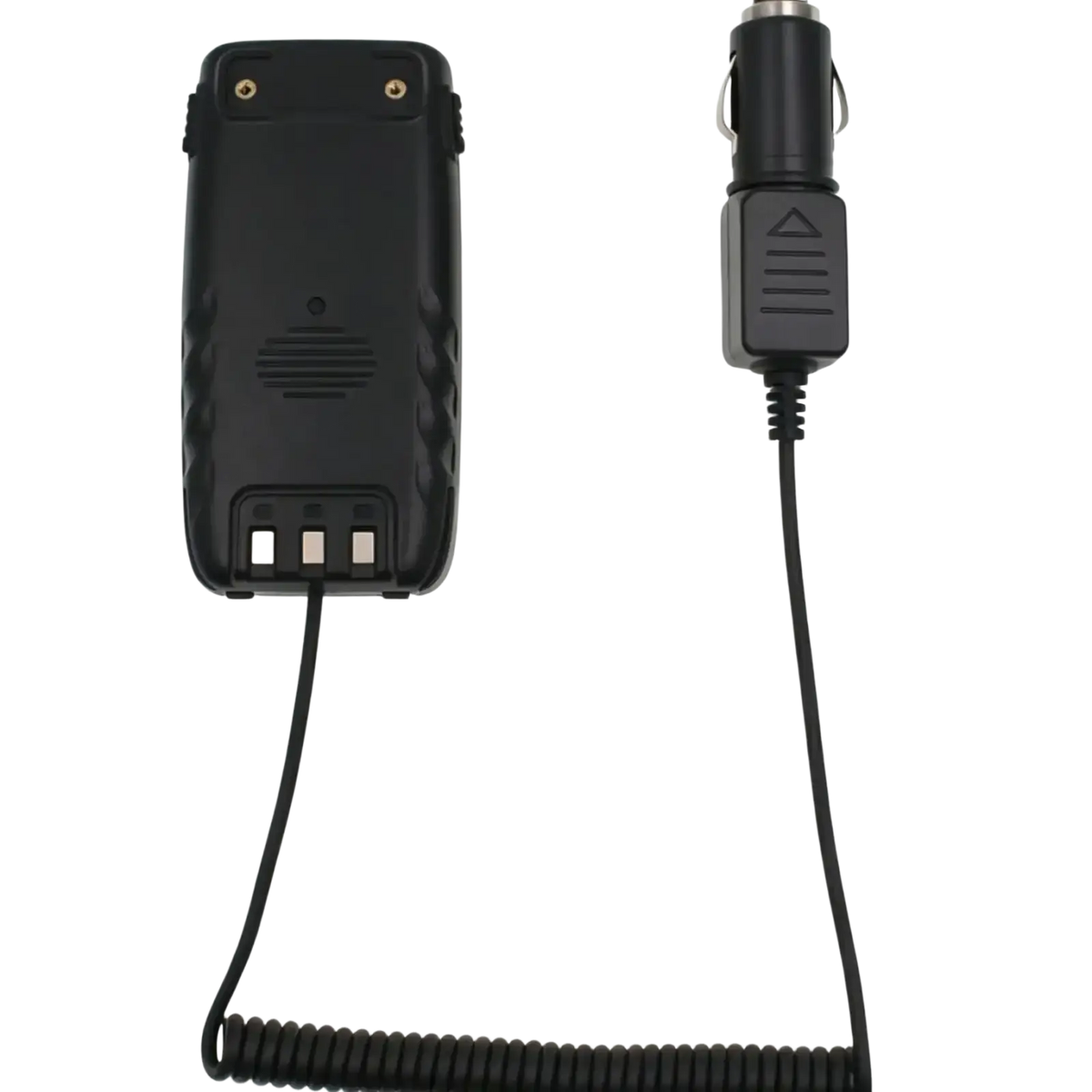 Black battery eliminator 12v car charger cable with coiled cord and rectangular connector for qyt kt 8r walkie talkie