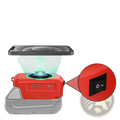 Red wireless phone charger for milwaukee power tools with glowing charging pad and usb ports battery wireless charging adapter