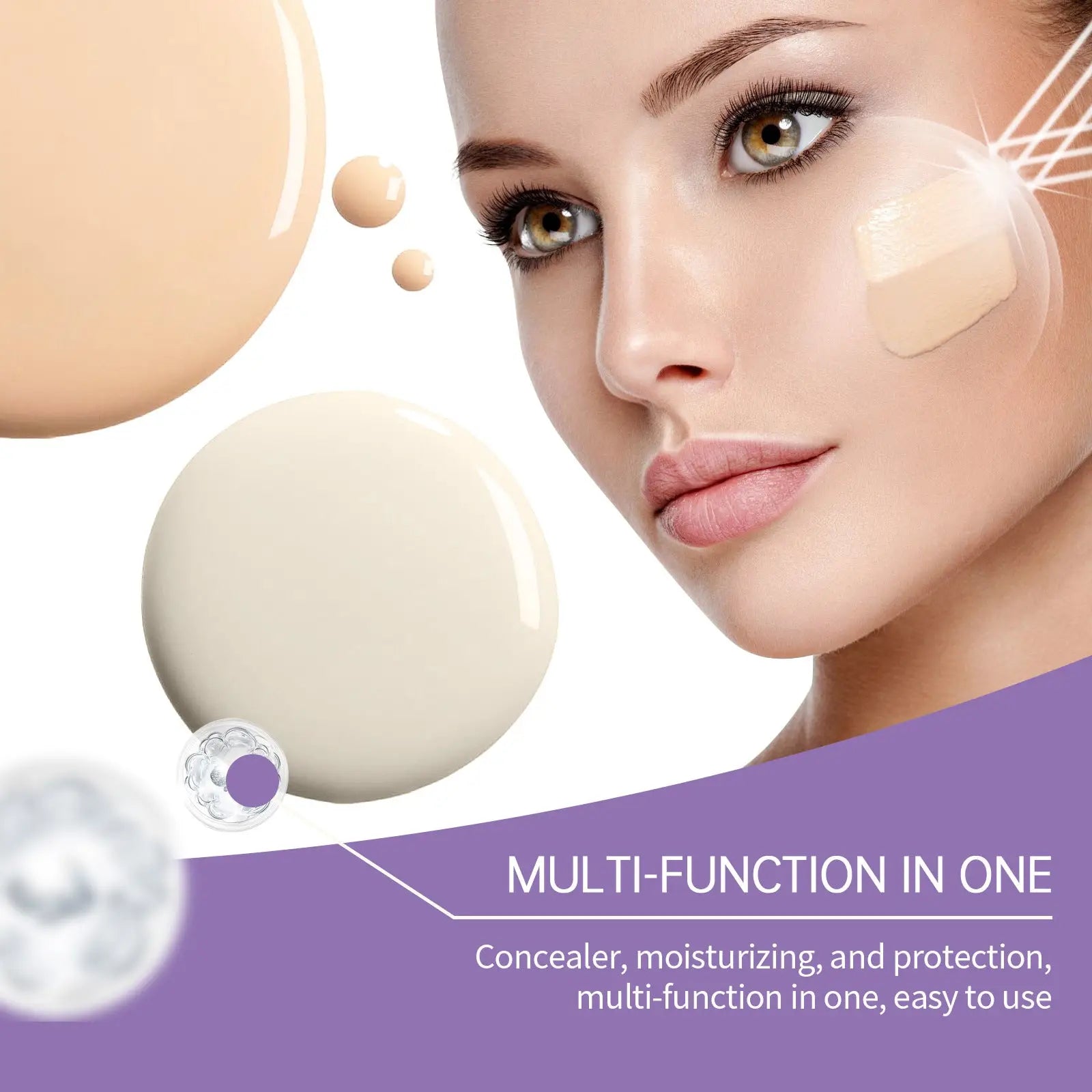 Beige bb cream flawless cover serum moisturizing 50g with multi-function concealer and protective properties