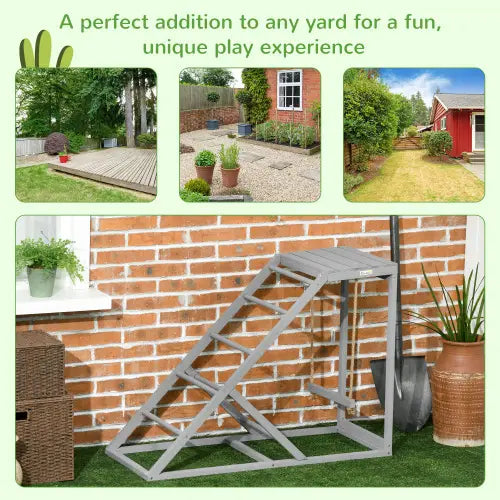 Chicken Toy Swing Set with Perch and Hen Ladder Grey